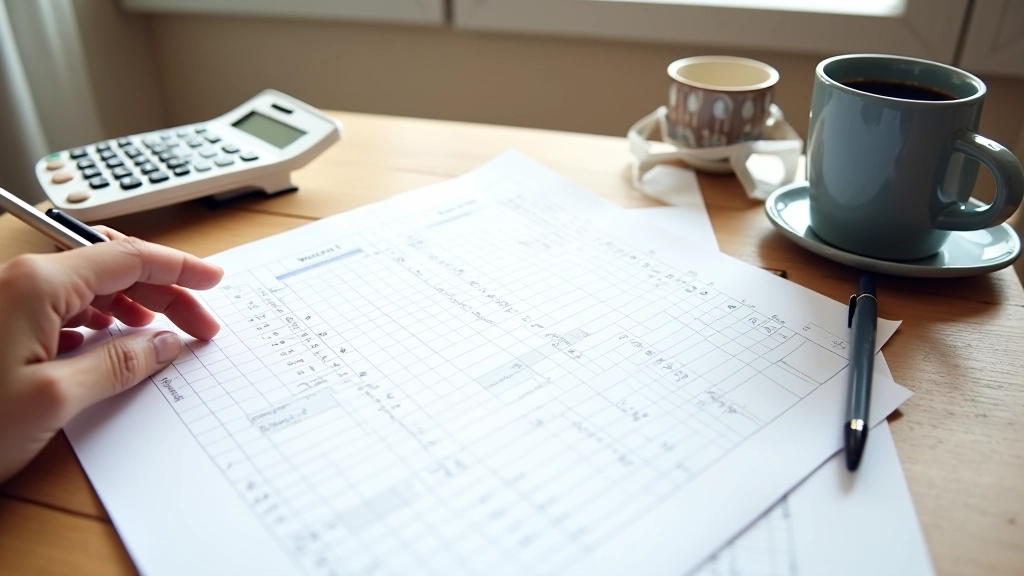 Tableau de budget annuel automobile avec calculs et colonnes de dépenses