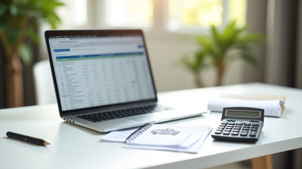 Tableau de gestion budgétaire automobile avec calculs de dépenses annuelles