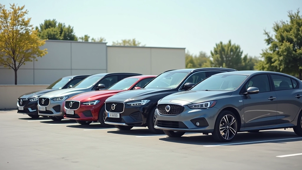 Trois voitures différentes garées côte à côte montrant essence diesel et électrique